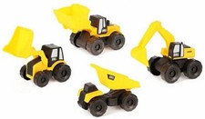 Baustellenfahrzeuge Set 4 Stück Mini Bagger Radlader Dumper Auto Spielset NEU ♥