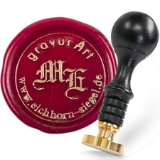 gravurART SIEGELSTEMPEL PETSCHAFT INITIALEN + RUNDTEXT