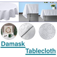 Damast tischdecke tuch weiß - damast,