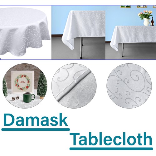 Damast tischdecke tuch - tuch, weiß