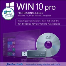 Win 10 Pro | Windows 10 Installations-Medium DVD/USB-Stick + Prod.-Key (Retail)