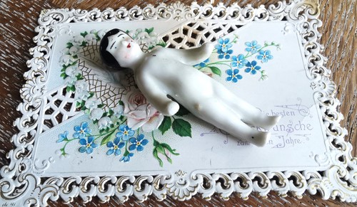 Antike miniatur badepuppe - antike,
