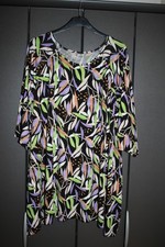 Plus Size Zipfel Tunika Longshirt Gr. 56/58 (3XL) neu Blättermuster schwarz-bunt