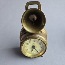 seltener Pfeilkreuz Trompetenwecker Schwerhörigenwecker Wecker Messing um 1920