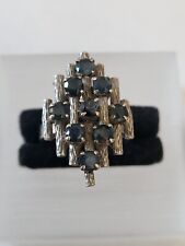 Jugendstil 835er Silber  Ring 9x  runde Saphire Antikschmuck