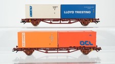 Piko H0 Konvolut 2 Containertragewagen mit Ladung " Fiat, Lloyd Triestino, OCL, 