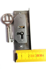 Möbel Einbauschloss Antik m. Schlüssel Möbelschloss Kommode Dornmaß 12 mm links