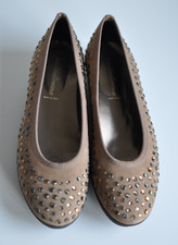 Paoliballerina Italy Ballerina Slipper Keilabsatz Hellbraun Strasssteinchen 41