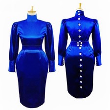  Girl Maid Blue Satin dress