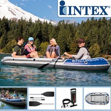 Intex Boot Schlauchboot Angelboot Ruderboot Motorboot Aussenboardmotor 4 Pers.