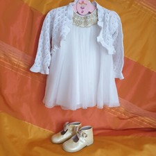 Mädchen festliche Kleidung Set- Kleid Gr,86 Bolero, Lackleder Schuhe Gr.23