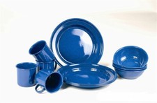 Camping Geschirr, Teller,Tassen 12-teilig Email, Camping, Outdoor, Military