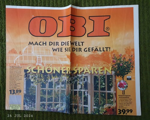Alte werbung prospekt obi - alte,