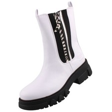 136017-Dockers Damen Stiefel Stiefelette Gr. 37 Weiß Neu 2. Wahl