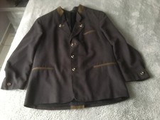 Distler Herren Trachten Jacket Trachten Jacke, Gr. 26, Fb. anthrazit mit Besatz