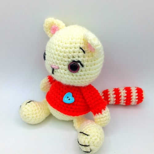 Amigurumi katze weiß - 22,