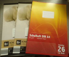 3 Schulhefte DIN A4 Kariert