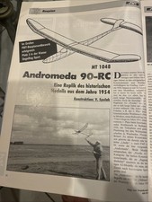 Bauplan für Retro Segelflugzeug Andromeda 90-RC, 190 cm Spannweite