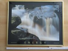 Energy Bild Druck Foto mit Rahmen 50,5x40,5cm Bachlauf mit Wasserfall Landschaft