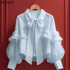 Bluse Frauen Locker Langarm-