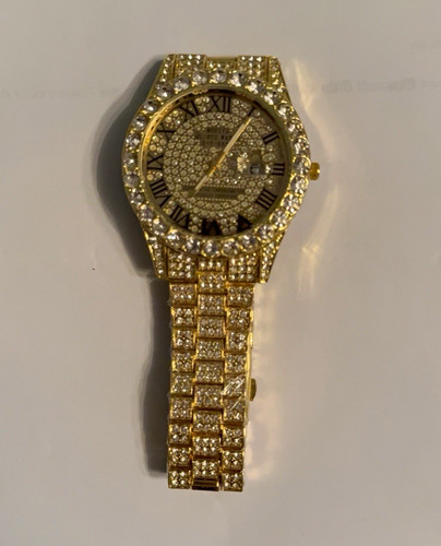 Goldfarbene unisex armbanduhr - goldfarbene,