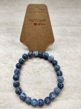 Naturstein Armband, matt schwarz, 8mm Natursteinperlen, elastisch, handgemacht