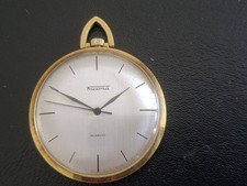 vintage 70er Taschenuhr 17Rubis PUW Kaliber 460 Handaufzug Mechanisch Uhr golden