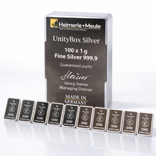 10 x 1g Gramm Silberbarren