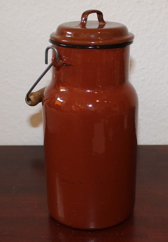 Vintage milchkanne emailiert - vintage,