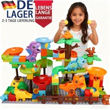 Murmelbahn Bausteine Dinosaurier Spielzeuge,Kinder STEM Spielzeug Dino Kugelbahn