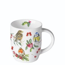 Ambiente Kaffee / Tee kleine Porzellan Tasse  200 ml Kindertasse Vögel im Winter