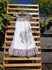 101 Idees Boho Hippie Elfe Kleid PATCHWORK Ethno Landhaus Lagenlook Chiffon PFAU