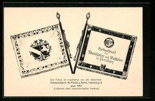 AK Hamburg, Fahnenfabrik M. Fleck & Sohn, Fahne des Heimatbundes der Rheinlände 