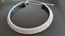 Strass Collier Halsreif Halskette Kette Silber Brautschmuck Hochzeitsschmuck