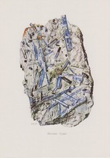 Disthen Cyanit Farbdruck 1967 Mineralien Gesteine C. Caspari