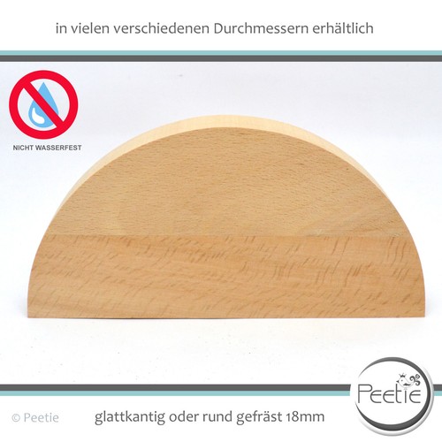 Holzscheibe halbrund buche - 1x,