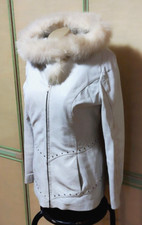 ALTINOOK Damen-Lederjacke mit Kapuze Naturfell G.M-L Weib