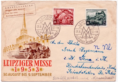 Ddr 1953 sonderstempel messe - ddr,