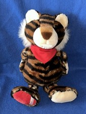 Kuscheltier Sigikid Tiger rote Tatze Pfote 38cm + rotes Halstuch