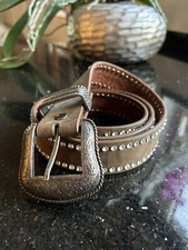 Western Country Gürtel Leder Taupe Bronze Metallic mit Strass Gr. M/L neu