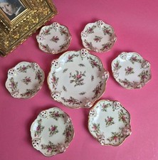 K5) Rosenthal Durchbruch Moliere Konfekt Set Moosrose Elfenbeinf Gold  10-15,5cm