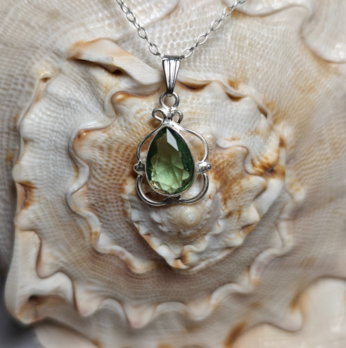 Grün amethyst anhänger - grün,
