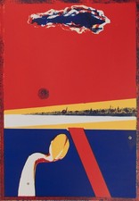 Karel Keim Siebdruck Wolke Feld Pflanze Signiert Keimling