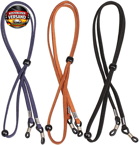 Leder brillenband 3er set - brillenband,