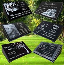 Grabstein Grabplatte Grabschmuck Gedenkstein Granit ca.40x30cm mit Stütze 