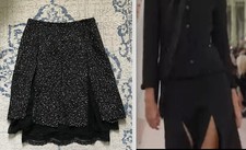 Boucle Rock Spitze Chiffon 3 Lagen Minipailletten Tweed Schnitt CC Spring 2025