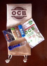 OCB 5 Feuerzeuge Papierfilter Cuttermesser Beutel Rucksack insgesamt 8 tlg. Neu