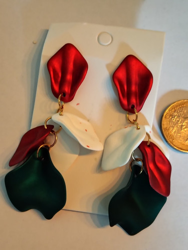 Ohrstecker rot weiß grün