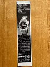 Seiko Scuba Diver 70m Original 1969 Vintage Watch Advert Werbung Reklame