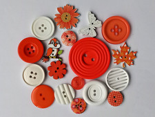 Knöpfe weiß orange Mischung